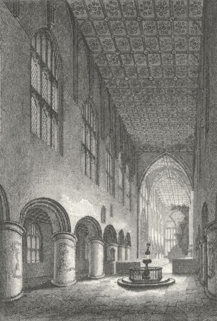 WORCS. Malvern Abbey, Worcestershire 1807 old antique vintage print picture